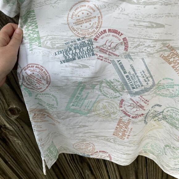 William Murray Golf Polo Men's Medium All Over Print Distillery Whiskey Stamp - Picture 7 of 11